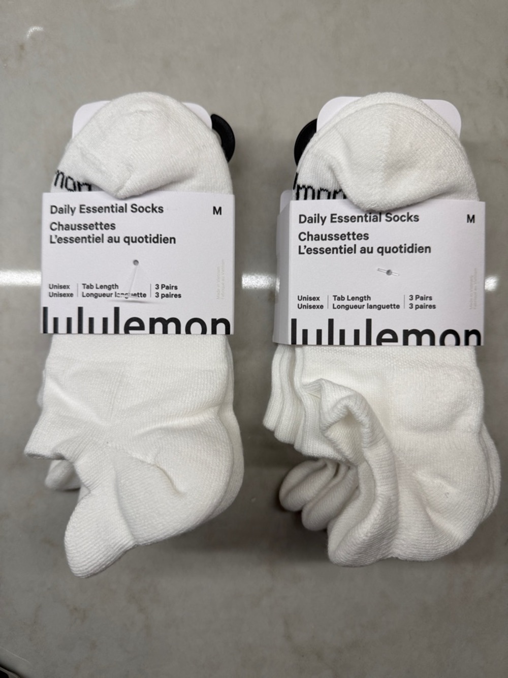 lululemon athletica Daily Essential Tab-Length Socks - White (3 Pairs)